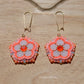 Orange Neon Flower Earrings