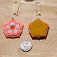 Orange Neon Flower Earrings