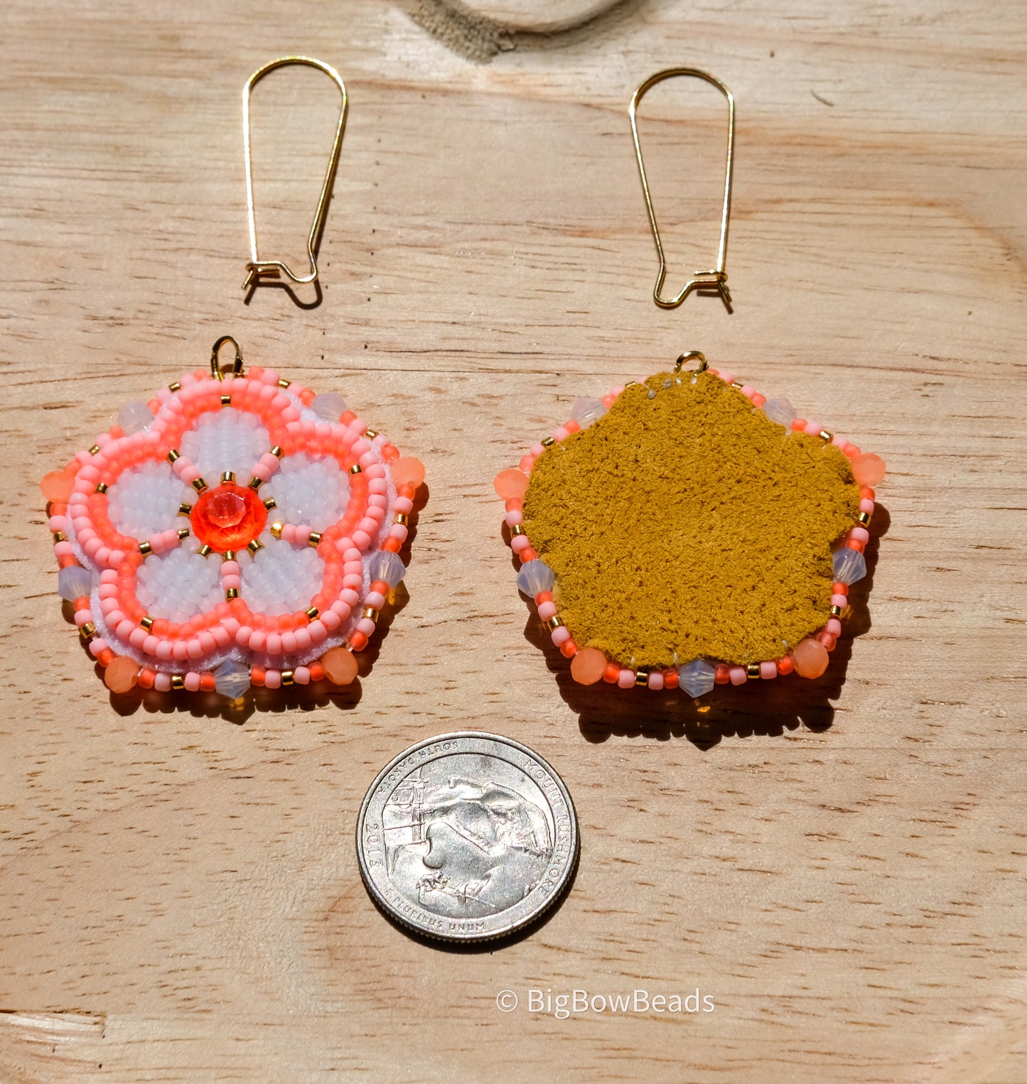 Orange Neon Flower Earrings
