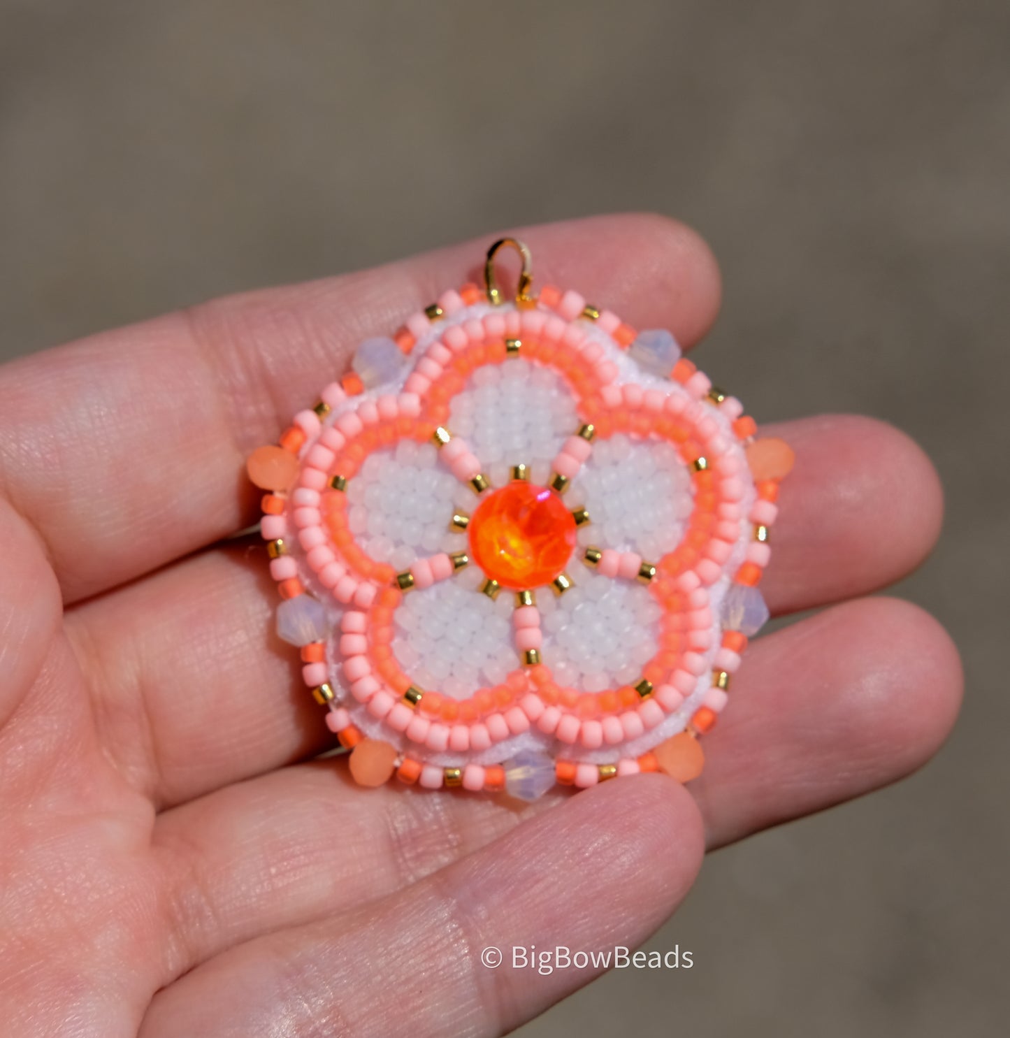Orange Neon Flower Earrings