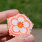 Orange Neon Flower Earrings