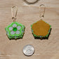 Green Neon Flower Earrings