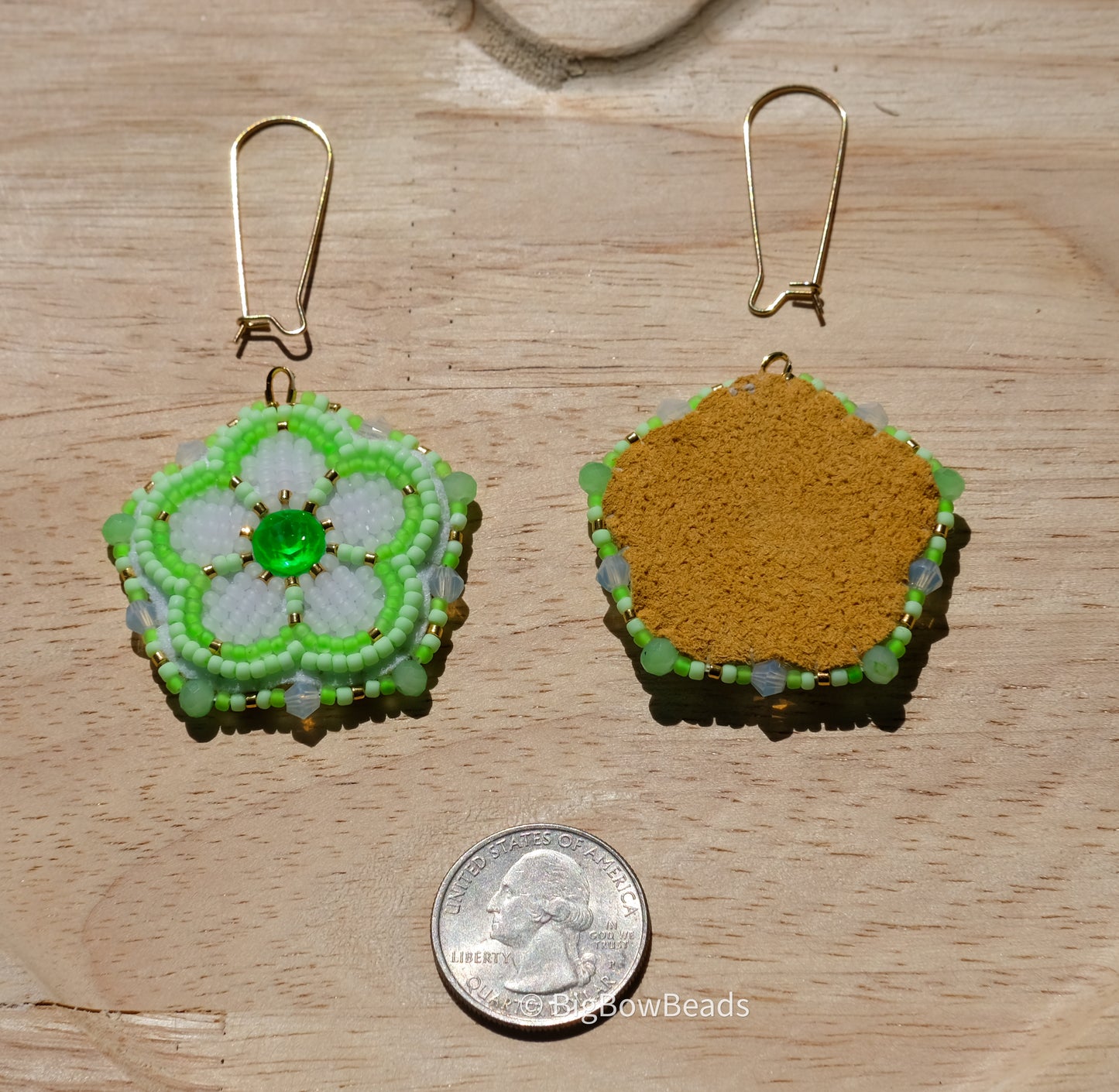 Green Neon Flower Earrings