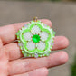 Green Neon Flower Earrings