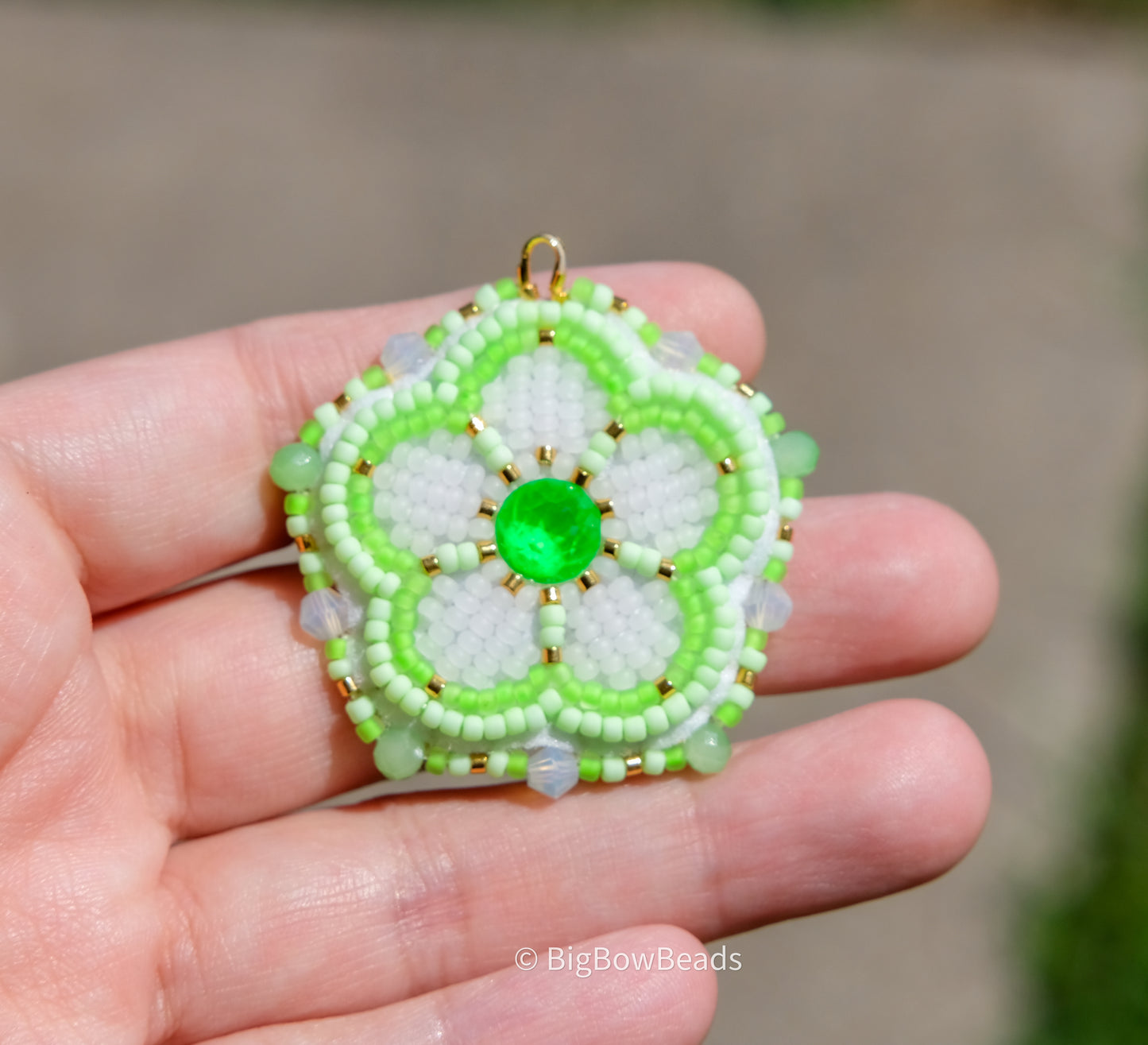 Green Neon Flower Earrings