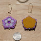 Purple Neon Flower Earrings