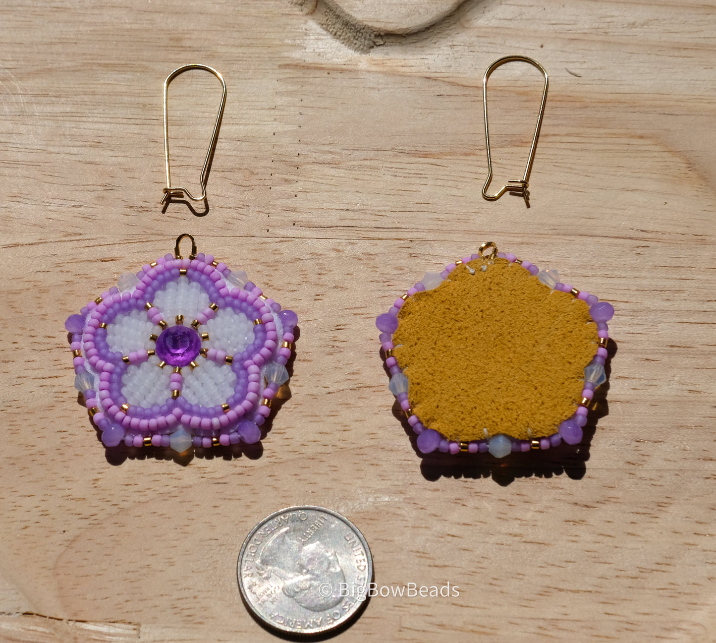 Purple Neon Flower Earrings