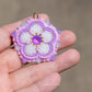 Purple Neon Flower Earrings