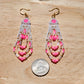 Pink Neon Flower Fringe Earrings