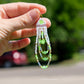 Green Neon Flower Fringe Earrings