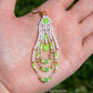 Green Neon Flower Fringe Earrings