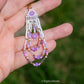 Purple Neon Flower Fringe Earrings