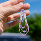 Purple Neon Flower Fringe Earrings