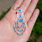 Blue Neon Flower Fringe Earrings