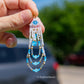 Blue Neon Flower Fringe Earrings