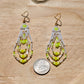 Yellow Neon Flower Fringe Earrings