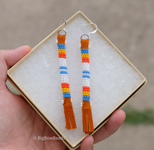 Buffalo Tail Thunder White Jersey Earrings