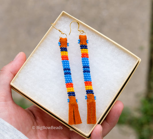 Buffalo Tail Thunder Blue Jersey Earrings