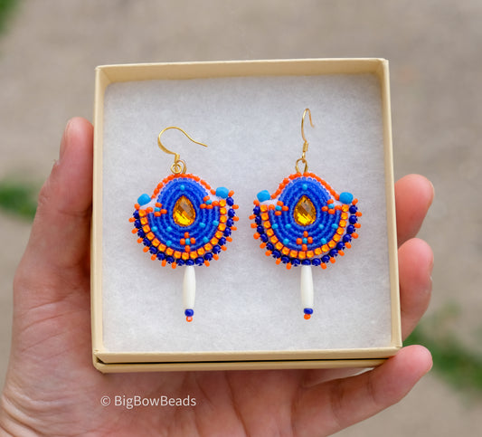 Blue Thunder Teardrop Earrings