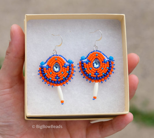 Orange Thunder Teardrop Earrings