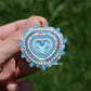 Blue Teal Mocha Heart Earrings