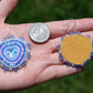 Blue Mocha Heart Earrings