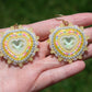 Yellow Mocha Heart Earrings