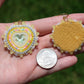 Yellow Mocha Heart Earrings
