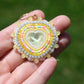 Yellow Mocha Heart Earrings