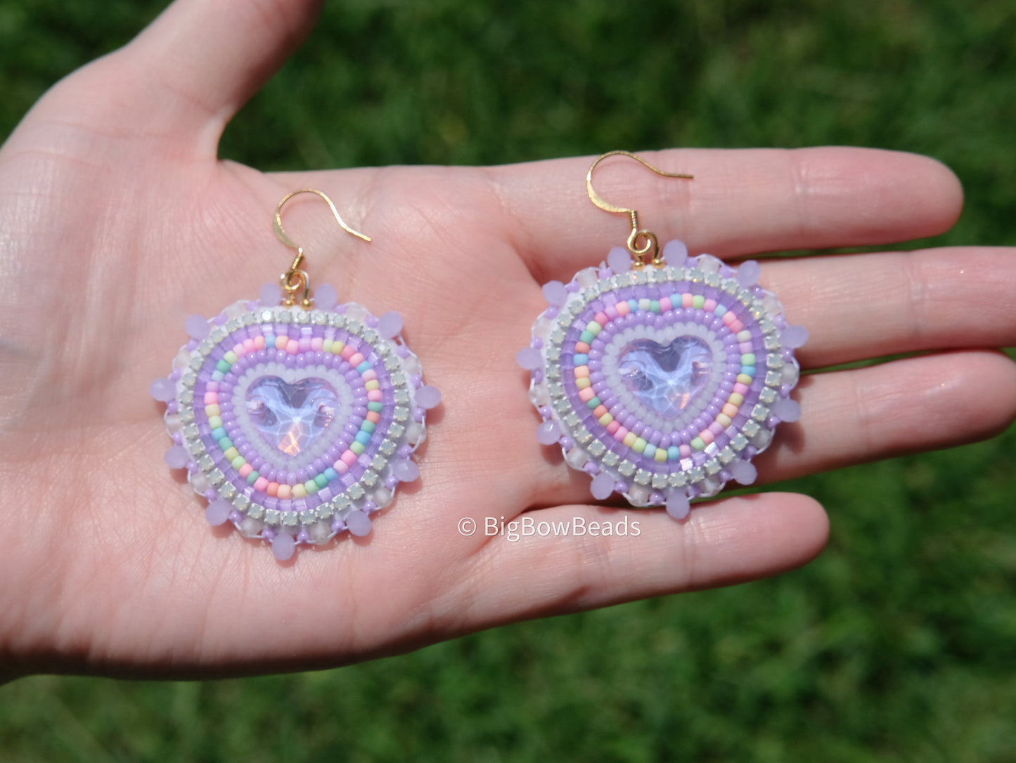 Purple Mocha Heart Earrings