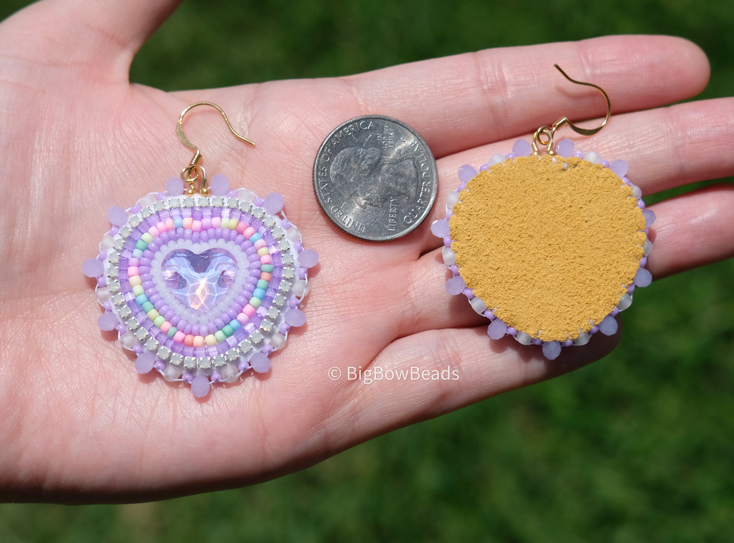 Purple Mocha Heart Earrings