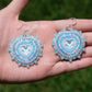 Sky Blue Mocha Heart Earrings