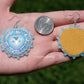 Sky Blue Mocha Heart Earrings