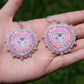 Pink Mocha Heart Earrings
