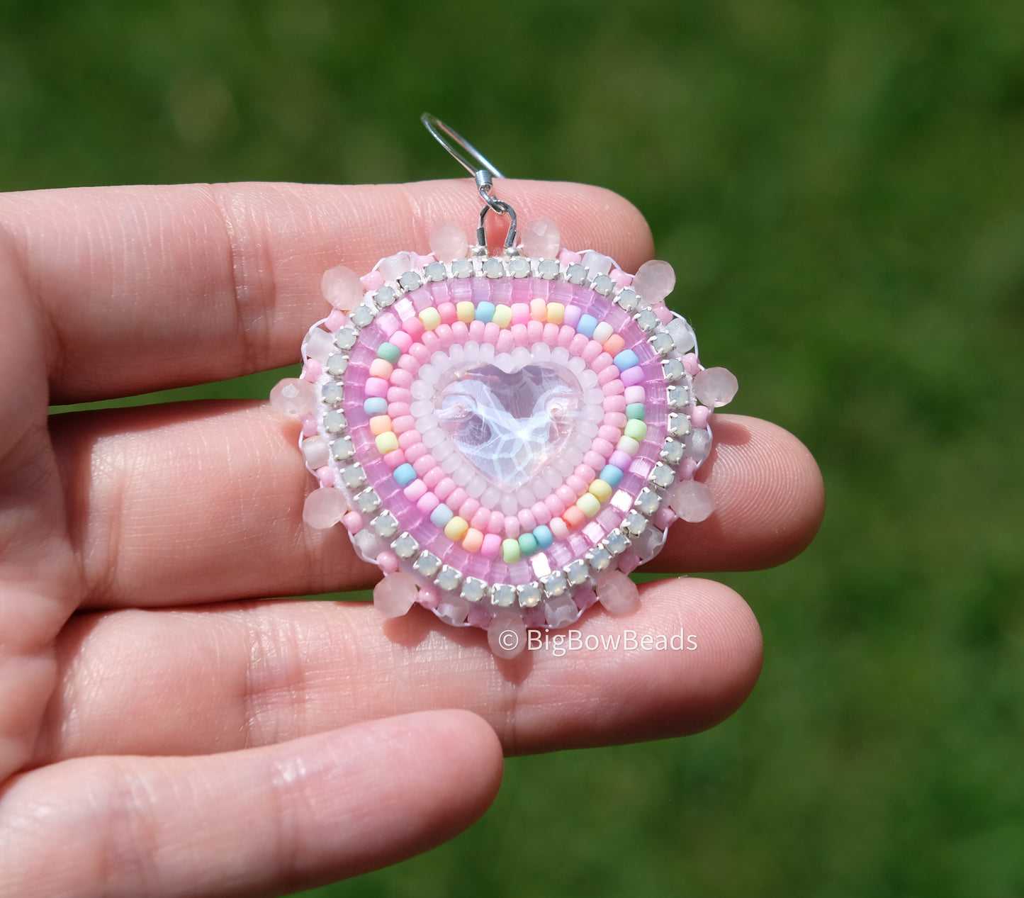 Pink Mocha Heart Earrings