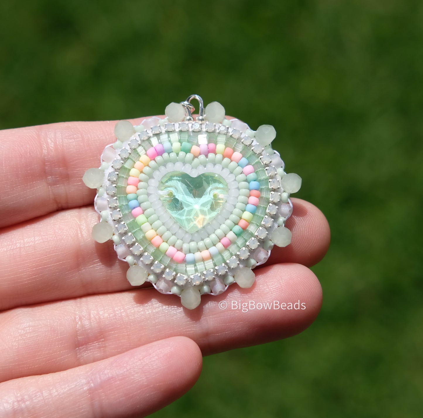 Green Mocha Heart Earrings