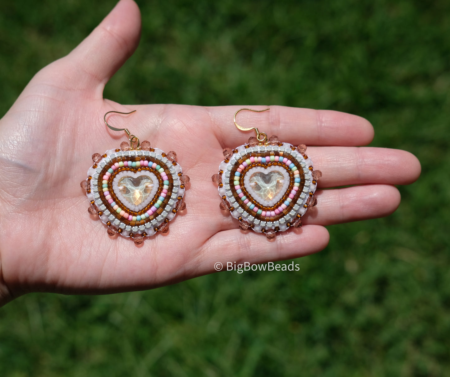 Brown Mocha Heart Earrings