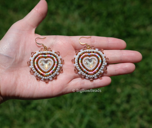 Brown Mocha Heart Earrings