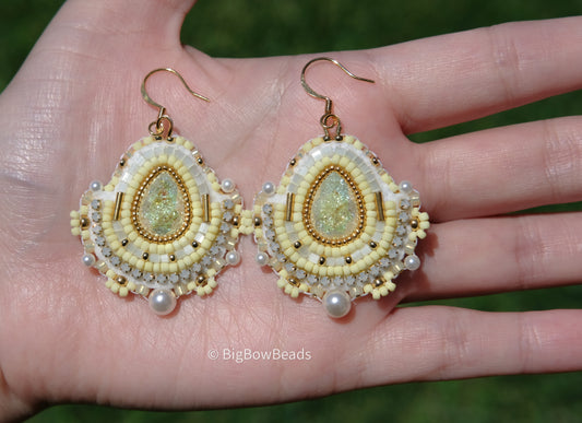 Yellow Icy Crystal Earrings