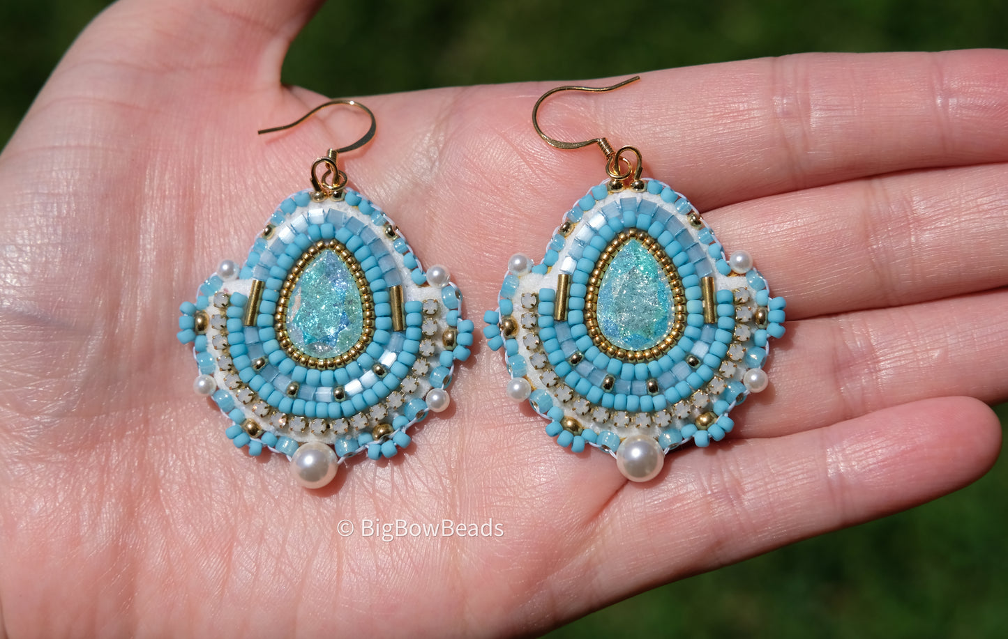 Sky Blue Icy Crystal Earrings