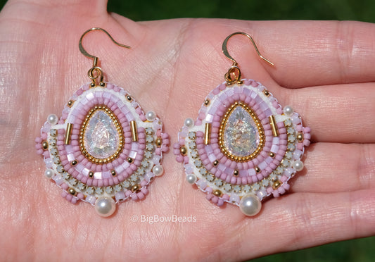 Purple Icy Crystal Earrings