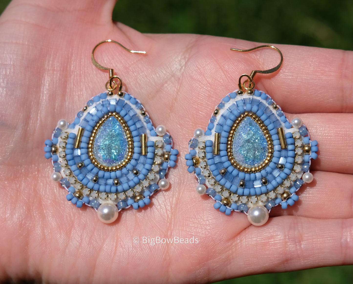 Blue Icy Crystal Earrings