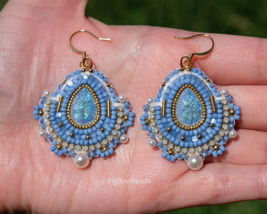 Blue Icy Crystal Earrings