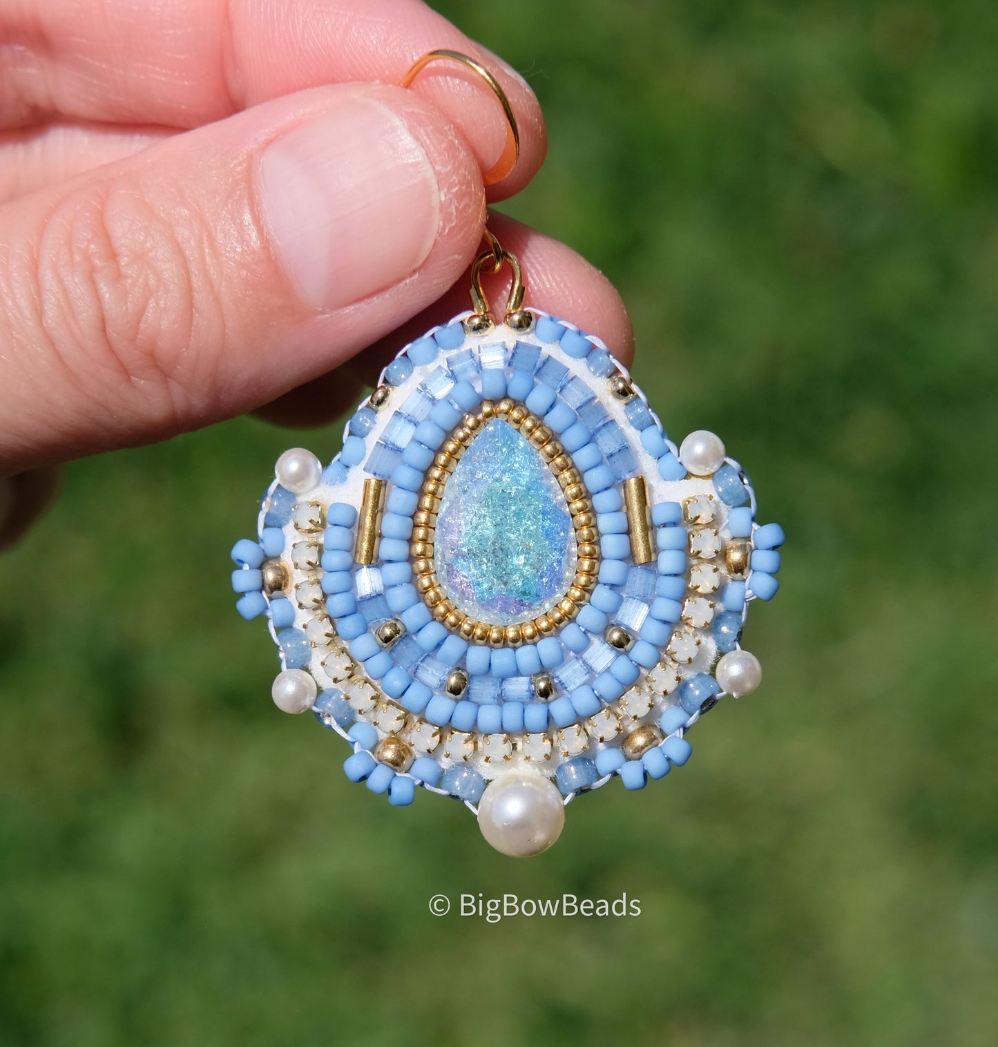 Blue Icy Crystal Earrings