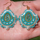 Teal Blue Icy Crystal Earrings