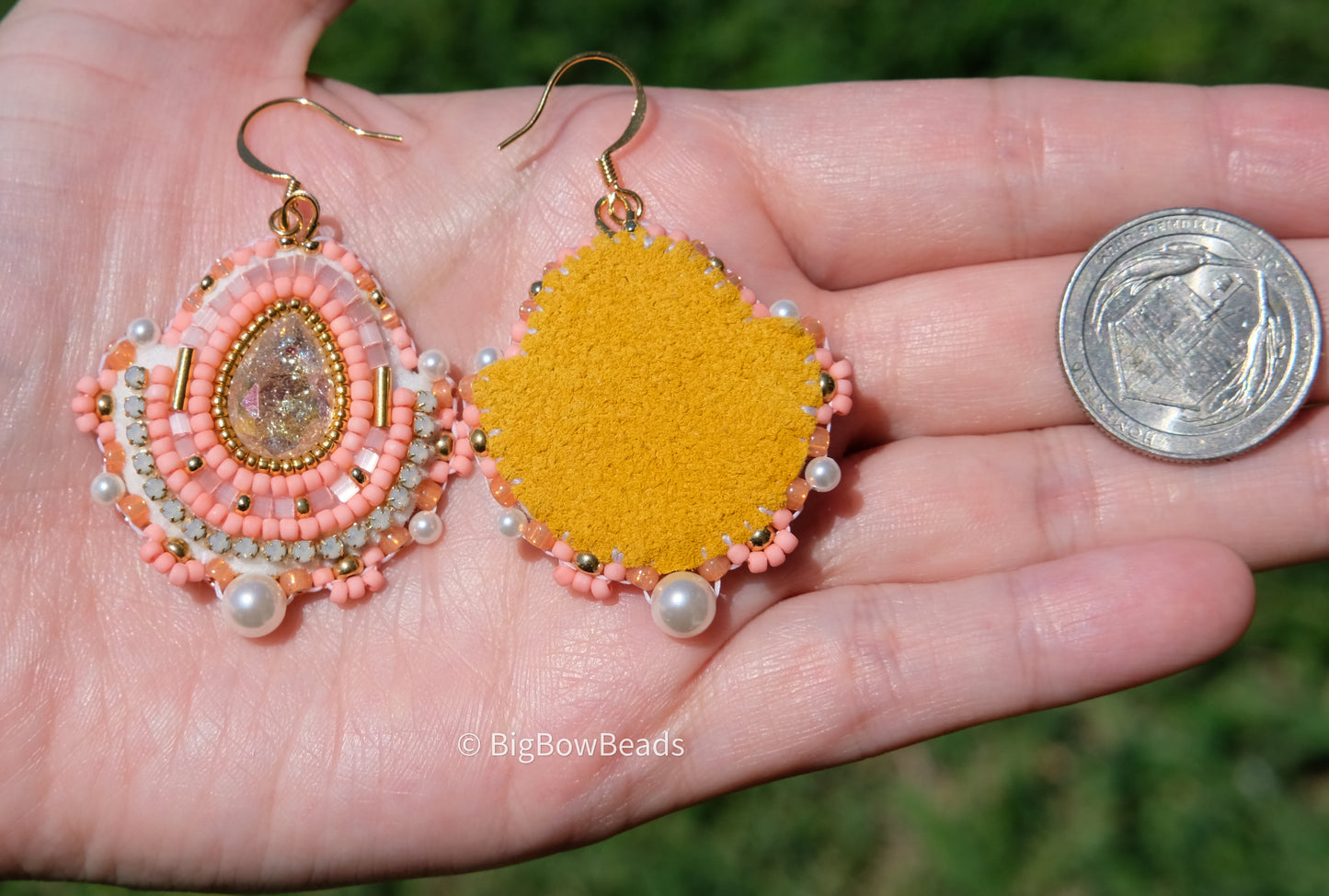 Peach Icy Crystal Earrings