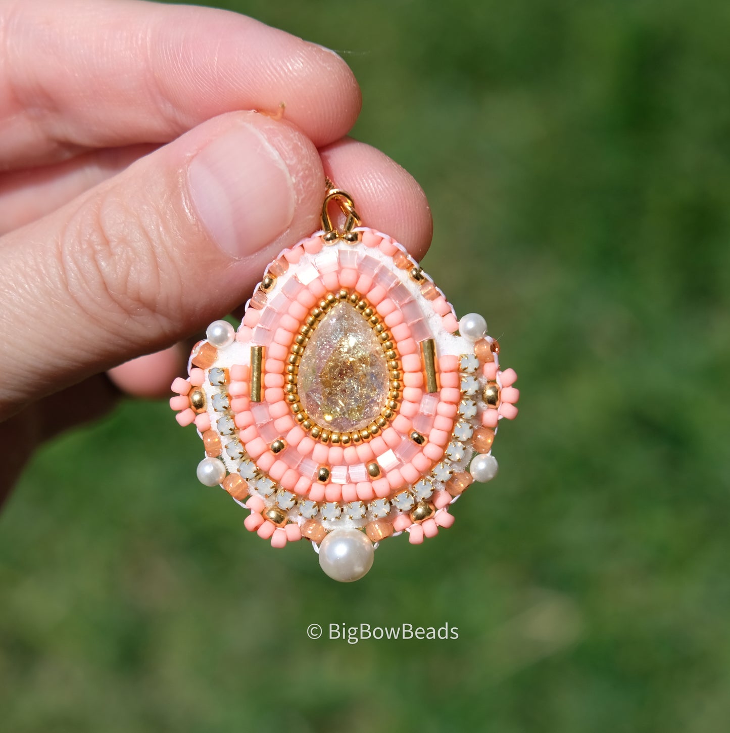 Peach Icy Crystal Earrings