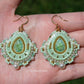 Green Icy Crystal Earrings