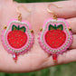 Pink Strawberry Earrings