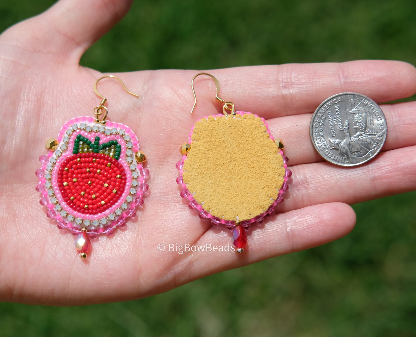 Pink Strawberry Earrings